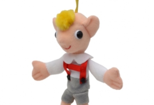 Czech Toy: Puppet Hurvinek with snap hook