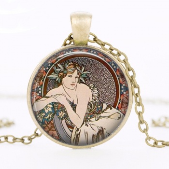 Art Nouveau Jewellery by Alfons Mucha: Women´s Necklace - 1 in BRONZE