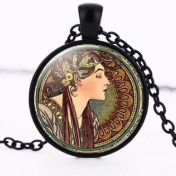 Art Nouveau Jewellery by Alfons Mucha: Women´s Necklace - 10 in BLACK