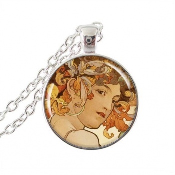 Secesní šperk Alfonse Muchy: dámský náhrdelník - 11 ve STŘÍBŘE