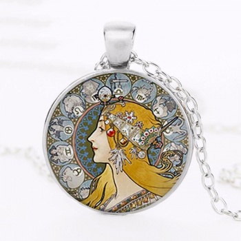 Secesní šperk Alfonse Muchy: dámský náhrdelník - 4 ve STŘÍBŘE