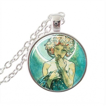 Art Nouveau Jewellery by Alfons Mucha: Women´s Necklace - 6 in SILVER