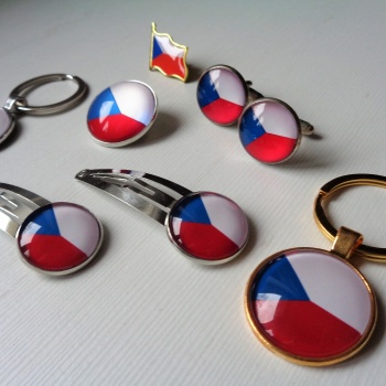 Czech Republic National Flag: Jewellery Set